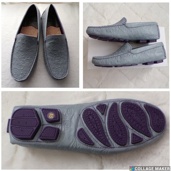 Robert Graham Contrast Stitch Paisley Print Leather Moc Loafers, Comfortable Lux main image 14
